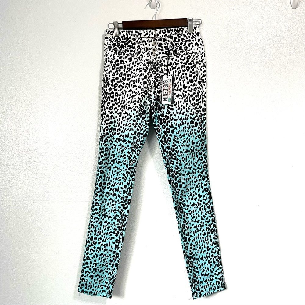 NWT GJG Juniors Leopard Print Cotton Denim Size 5